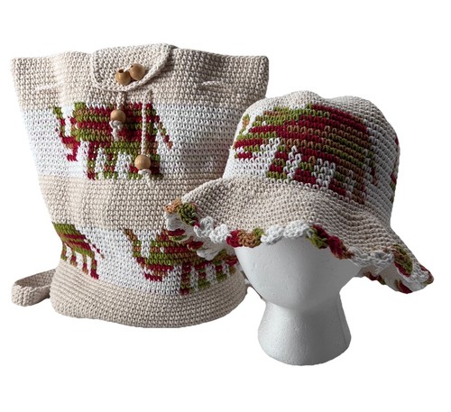 Handmade boho crochet backpack - boho,